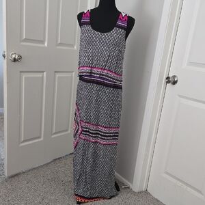 Stylish Black and Pink Maxi Dress